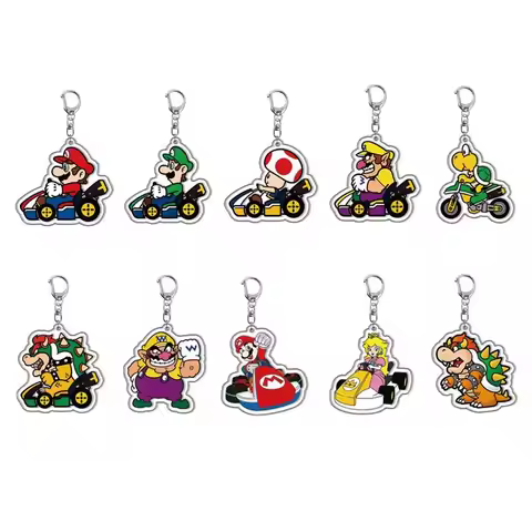 Game Marios Bowser Cosplay Acrylic Key Chain Keychain Pendant Prop Accessories Gift