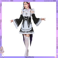 Hot Ram/Rem Cosplay Re:zero Kara Hajimeru Isekai Seikatsu black blue red Costume Maid Servant Dress