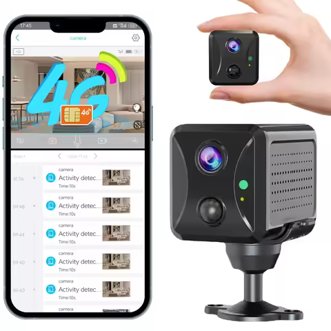 PEGATAH 5MP Mini 4G LTE SIM Card PIR Human Detection Camera Built in Battery Outdoor Indoor Home Sec