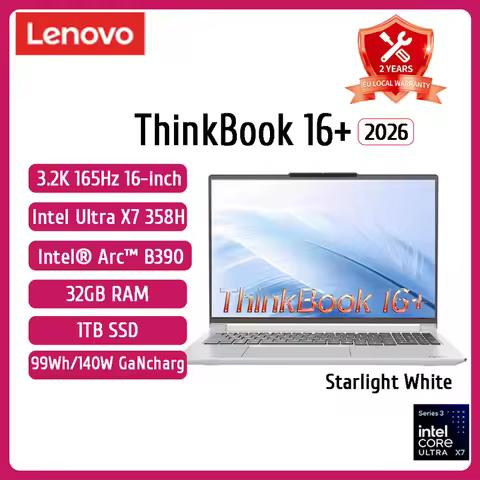 NEW LENOVO ThinkBook 16+Laptop 2026 Intel Ultra X7 358H 32GB 1TB SSD Intel Arc B390 16 inch 3.2K IPS