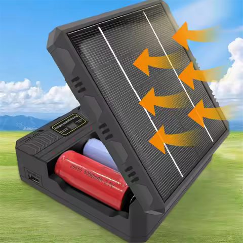 A43I 18650 Charger Solar Lithium Battery Smart Charger Type-C Four-Slot Multi-Function Outdoor Charg