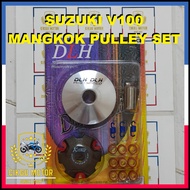 Suzuki v100 mangkok pulley set brand DLH 1set  V100 SUZUKI RACING PULLEY SET RACING ROLLER SET CIKGU