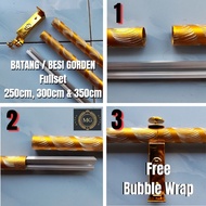Fullset Curtain Rod Size 2.5 meters to 3.5 meters Curtain Iron 250cm 300cm and 350cm