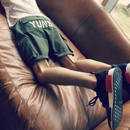 Men Summer Casual Middle Pants Overalls Shorts Loose Five-Point Korean Version Student Sports Cotton