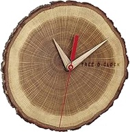 TFA Dostmann Tree-O 60.3046.08 Oak Wall Clock Hand Made in EU Unique Oiled, Brown, L242 x B42 x H234
