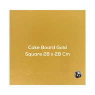 Cake Board Gold Square 28 x 28 Cm Gold Square Cake Stand/ 28x28 Cm (25 Pcs)