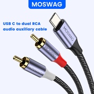MOSWAG USB C to 2 RCA Audio Cable, Type-C RCA Cable 2rca Jack USB-C Audio Line Compatible for LG Hom