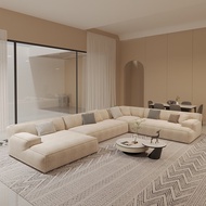 ST/🥏Senlotao Damascus Sofa Silent Style Fabric SofaLType Straight Row Living Room Sofa Emery Fabric XEUJ