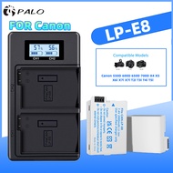 PALO LP-E8 LPE8 LP E8 แบตเตอรี่ + LCD Dual Charger สำหรับ Canon EOS 550D 600D 650D 700D X4 X5 X6i X7i T2i T3i T4i T5i