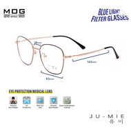 MOG JUMIE Blue Light/Ray Blocking Filter Light Weight Fashion Retro Square Glasses BETA-TITANIUM optical frame Spec