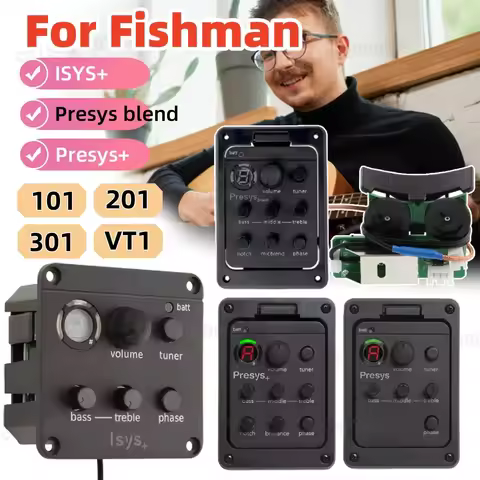 Classic Acoustic Guitar EQ Tuner Piezo Pickup Onboard Preamps Equalizer Mic Blend Preamp for Fishman