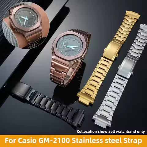 Stainless Steel Watchband for casio G-SHOCK GM2100 GM 2100 GM-2100 High quality Metal Watch band sol