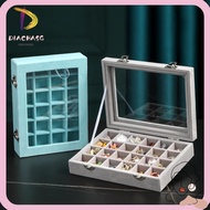 DIACHASG Velvet Ring Box Tray, Portable Dustproof Jewellery Organiser Storage, Multi-function 12 /24