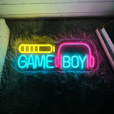 Game Boy Headphone Neon Sign Custom Game Room LED Neon Light Gaming Room Earphones Wall Decor Gift F