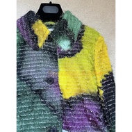 Dries Van Noten Tie-Dye Fringe Long Windbreaker