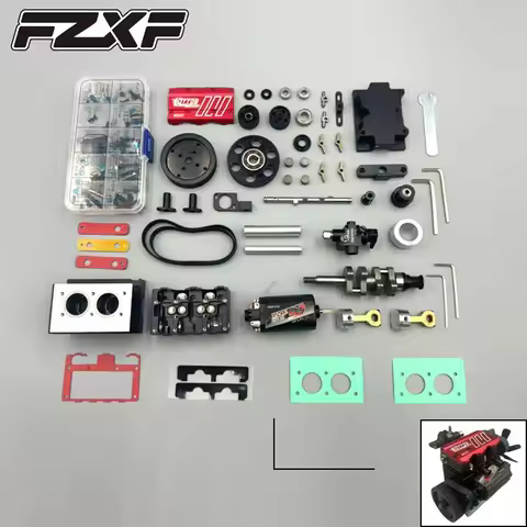 TOYAN Inline 2 Cylinder Nitro Engine Model 7CC 4 Stroke Air Cooled Engine Kit FS L200AC OTTO MOTOR V