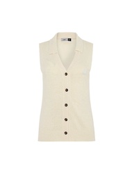 Litaf Rise Knit Vest เสื้อกล้ามกระดุม ผ้าทอ มีปก ปักโลโก้