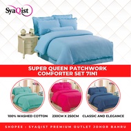 SYAQIST Super Queen 7in1 Cadar Kahwin Pengantin Patchwork 100% Cotton Quilt Bedsheet Comforter