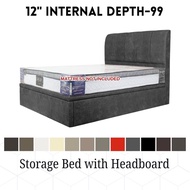 14 Inches Storage Bed 99 - Velvet - Available in Single/Super Single/Queen/King-99