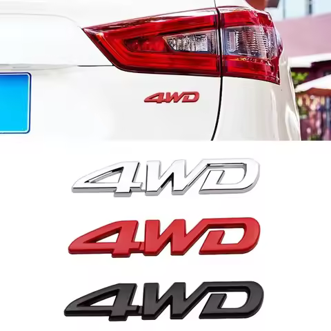 3D Metal 4WD Logo Car Rear Trunk Side Fender Emblem Badge Stickers Decals For Toyota
