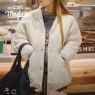 MADEN brand Korean version 2024 winter travel womens youth Taoist robe style cotton jacket retro V-n