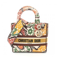 【日本直送】 Christian Dior Christian Dior Lady D-Lite Medium 女士 D 光 中號 手包 刺繡 帆布 象牙色 棕色 多色 兩用款