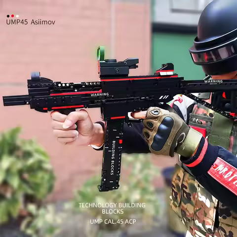 MOC Military Series Building Block Gun Ump45 Can Fire Bullets Compatible with gun Bricks Technology