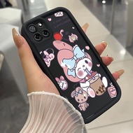 Case For Realme C12 C25 C25s Narzo 20A 30A 50A Three-Color Milk Tea Rabbit Phone Silicone Shockproof