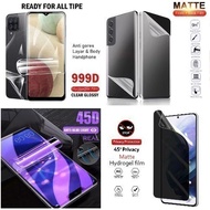 Hydrogel Oppo A5 Pro 5G Anti-Scratch Clear Matte Anti-Blue Anti-Spy Oppo A5 Pro 5GScreen Protector