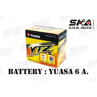 Yuasa ยัวซ่า แบตเตอรี่แห้ง สำหรับ มอเตอร์ไซค์ ขนาด 6 แอมป์ รุ่น YTZ6V12V/6AH