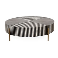 Modern Coffee Table vintage-inspired Accent Center Table distinctive striped design living room spac
