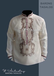 Men's Modern Barong Tagalog (Brown/Cream) RM