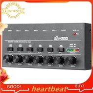 Mini Audio Mixer KTV 6 Channel Professional Stereo Sound Mixer Ultra Low Noise 6 Channel Audio Mixer