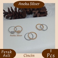 Gold Silver Variation Ring, 925 Silver