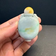 瀚玉珠寶 天然翡翠 鼻煙壺 靜雅入懷 翠潤煙壺. 天然緬甸玉擺件