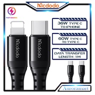 Mcdodo Original Cable Fast Charging 36W Type C To iPhone Cable 60W Type C To Type C Cable Suitable F