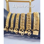 Wing Sing Gelang Rantai Tangan Lipan Pasir Gajah Kosong Fesyen Bajet Emas 916/Wing Sing 916 Gold Sandy Centi Bracelet