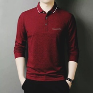 Kaos polos pria / kaos lengan panjang pria berkerah  Cotton Combed 24s