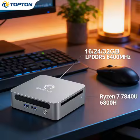 Mini PC Gamer Metal Palm AMD Ryzen 7 7840U/6800U/6800H, 16/24/32GB LPDDR5 6400MHz, Office NUC Comput