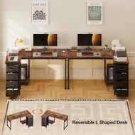 OffiGo SG L Shaped Corner Desk with 4 Drawers Reversible Computer Desk for Home Office120x70cm