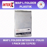 Map L Folder Clear InterX Folio F4 (1 PACK CONTAINS 12 FILES)