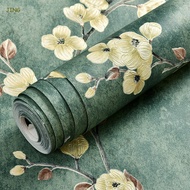 1 Roll 53cm*1m Rustic Style Plum Blossom Pattern Non-woven Wallpaper, Self-Adhesive, Peel And Stick,
