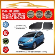 Honda Fit/Jazz 2nd Gen GE6 2008 - 2013 ( 4 pcs) Car Magnetic Sunshade/RearWindScreenSunShade/BootTra