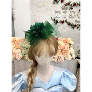 Children's Headband (Front Shop Is On Ratchada) KF673 Green Big Flower Bow Mesh Decorated With Feath