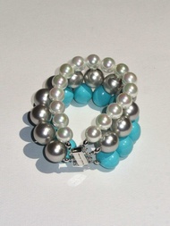 Valleydarley - Chunky Mother of pearl Triple-strand bracelet