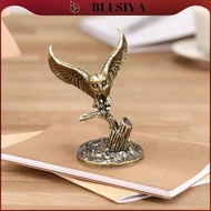 blesiya Brass Owl Statue Craft Tea Pet Artware Desktop Ornament Wealth Decor
