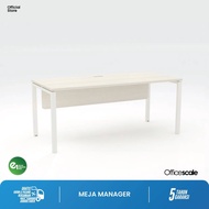 Officescale Meja Kerja Kantor | Meja Manager -Meja Kerja Kantor | Meja Manager - White Ash, 180x80x7