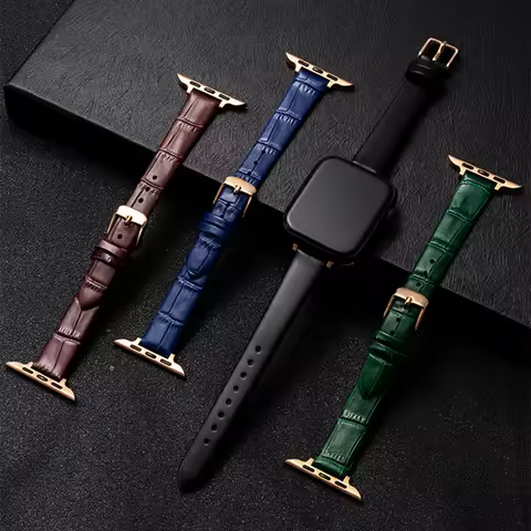 14MM Slim Leather Band For Apple Watch Strap 38mm 41mm 40mm Thin Bracelet For iWatch SE Series9 8 7 