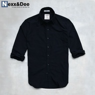 Men's black long-sleeved office shirt in high-quality oxford denim Nexx&Dee SM02