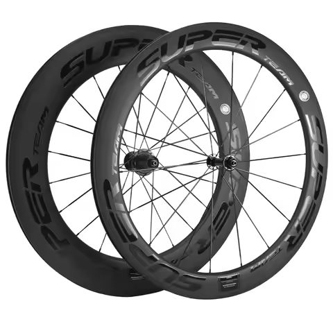 SUPERTEAM 700C Clincher/Tubeless Carbon Wheelset SUPERTEAM 60mm+88mm Carbon Wheels Road Bike